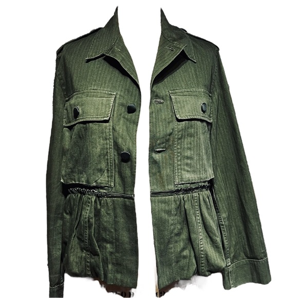 Harvey Faircloth Barneys NY Boho Military Jacket Size Small 100% Cotton - Picture 5 of 15